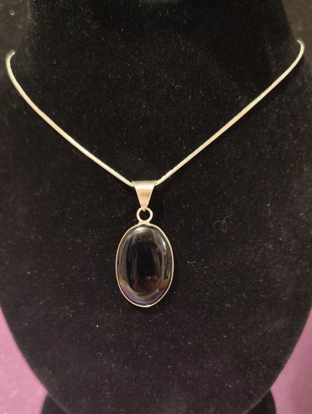 2 For $10 Onyx (Glass) Pendant Necklace